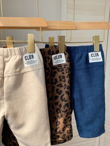 SHEIN 3件組男嬰下身褲 - 棕色 - 查看 3