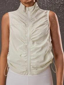 OutZeal Women Sports Jacket Workout Casual Water-Resistant Lightweight Vest - White - View 10