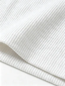 SHEIN LUNE 女款純色扣飾設計休閒百搭日常穿著上衣 - 白色 - 查看 4