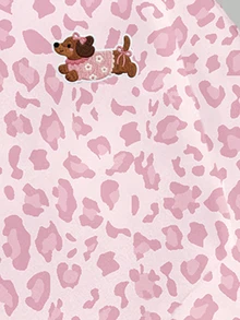 Young Girls Casual Fresh Pink Leopard Print Floral Dachshund Puppy Kawaii Pattern Crew Neck Sweatshirt And Wide Leg Pants Set Fall Outfits - Multicolor - View 6