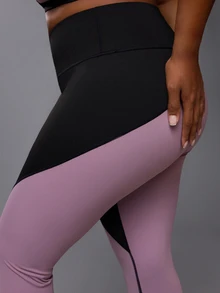 Voyena Bộ đồ thể thao nữ size lớn phối màu gồm áo tank top dáng ngắn và quần legging - màu đen - Xem 7