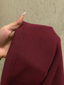 SHEIN EZwear 女款休閒極簡風酒紅色前綁帶寬鬆運動長褲，適合日常穿著與返校季 - 紅色 - 查看 6