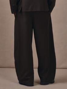 Musero Barrel Leg Tailored Trousers Waistaband With Belt Loops Co Ord Trousers Only Autum Winter Essentials - Black - View 4