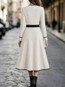 Balvessa Fall Clothes FOR WomenWomen Midi Dresses - Multicolor - View 2