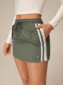 OutZeal Women Outdoor Skirt Workout Gym Water-Resistant Lightweight Drawstring Waist Summer Outdoor Bottom - Army Green - View 5