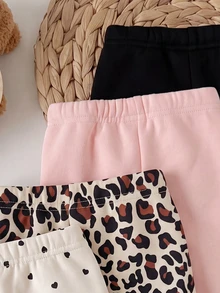 SHEIN 新生兒嬰兒純色休閒日常外出長褲 - 彩色 - 查看 3