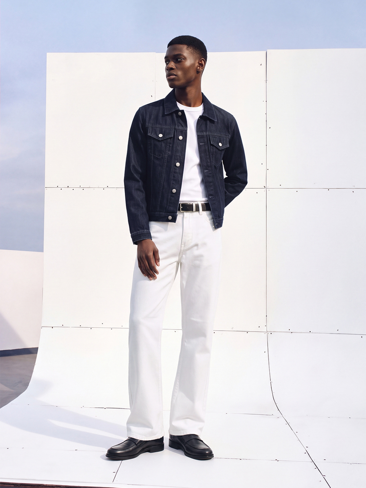 Colvenic Men's Streetwear Casual Button Pocket Denim Jeans - White - View 2