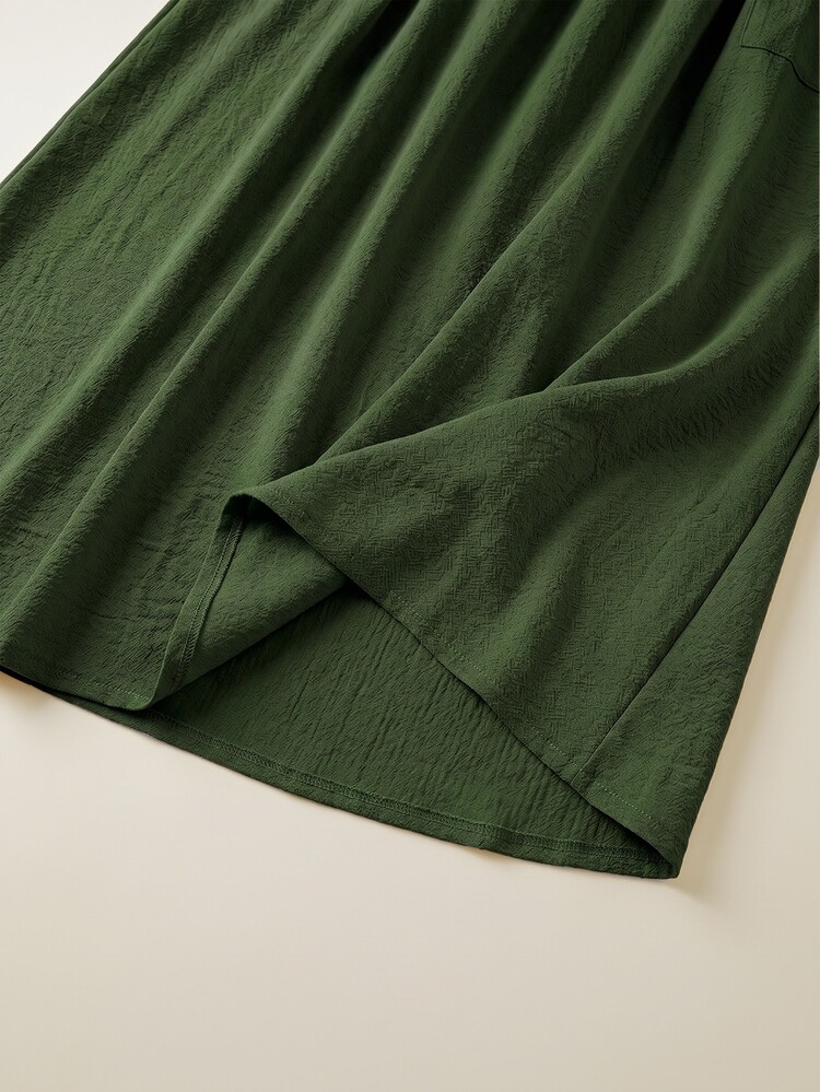 Holdful Holdful Gaun Panjang Wanita Tenun untuk Liburan Santai Musim Gugur - Dark Green - View 3