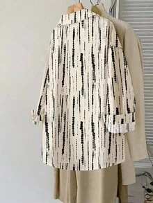 SHEIN VCAY 大尺碼女款休閒長袖領口鈕扣襯衫 - 彩色 - 查看 2