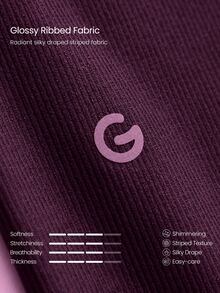 GLOWMODE 24吋 GlossFit 亮面高腰瑜珈緊身褲，後腰口袋翻蓋式手機收納，網布夾層腰頭，防滑結構，適合瑜珈與皮拉提斯 - Bold Plum - 查看 5
