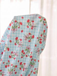 Tulorae Romantic Pastoral Print Lace Trim Short Sleeve Long Pants Women's Pajama Set - Multicolor - View 7