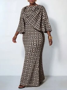 Zivah Plus Size Women's All-Over Print Casual Daily Summer Travel Dress - Multicolor - View 4