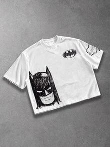 BATMAN X SHEIN Manfinity EMRG 男士卡通圖案休閒日常短袖T恤 - 彩色 - 查看 1