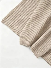 SHEIN 瀑布領落肩開襟衫 - 駝色 - 查看 3