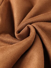 GlowEve CURVE Women's Plus Size Brown Shearling Jacket With Buttons, Fashion Style Winter Thanksgiving Holiday Going Out Casual Baggy - Brown - View 7