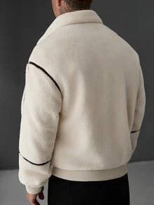 Manfinity CasualCool Men's Long Sleeve Zip-Up Casual Jacket - Beige - View 2