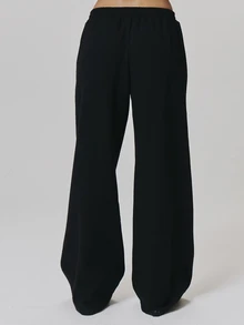 MUSERA Quần jogger dáng rộng co giãn in họa tiết màu tương phản phong cách vintage Y2K dễ thương cho ngày thường và đi học tiểu học - màu đen - Xem 4
