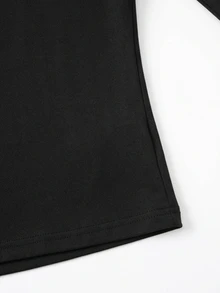 EMERY ROSE Women's Designer Cut-Out Waist T-Shirt - Black - View 7