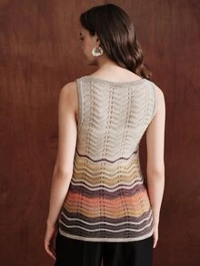 Anewsta Women's Colorblock Striped Knit Tank Top, Premium Versatile Slim Fit Base Layer - Multicolor - View 7