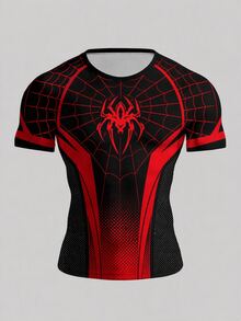 GymBeat Men's Spider Pattern Casual Daily Travel Sports T-Shirt - Multicolor - View 3