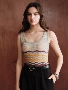 Anewsta Women's Colorblock Striped Knit Tank Top, Premium Versatile Slim Fit Base Layer - Multicolor - View 5