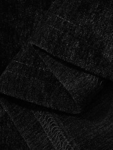 DAZY Setelan 2 Potong Elegan untuk Wanita: Atasan Lengan Panjang Kerah Angsa Warna Polos dengan Hiasan Ruffle di Bagian Bawah dan Rok - Hitam - View 9