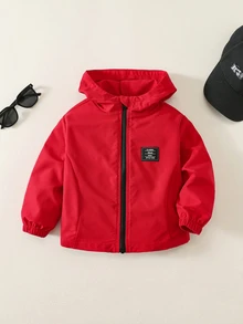 SHEIN 男女嬰兒/男嬰 春夏秋薄款連帽冬外套、夾克、防曬外套、連帽衛衣、男嬰服飾、柔軟舒適 - 黑色 - 查看 3