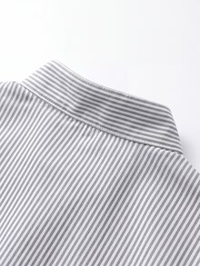 Colvenic Áo sơ mi nam kẻ sọc phong cách thường ngày đa năng mặc hằng ngày - Màu xanh lam - Xem 8