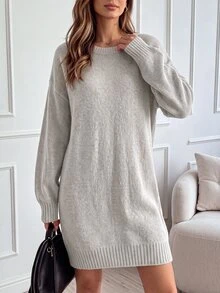 Holdful Holdful Pakaian Musim Gugur untuk Wanita Gaun Sweater Wanita - Light Grey - View 2
