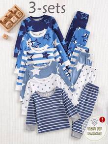 6PCS Baby Boys Pajamas - Multicolor - View 1