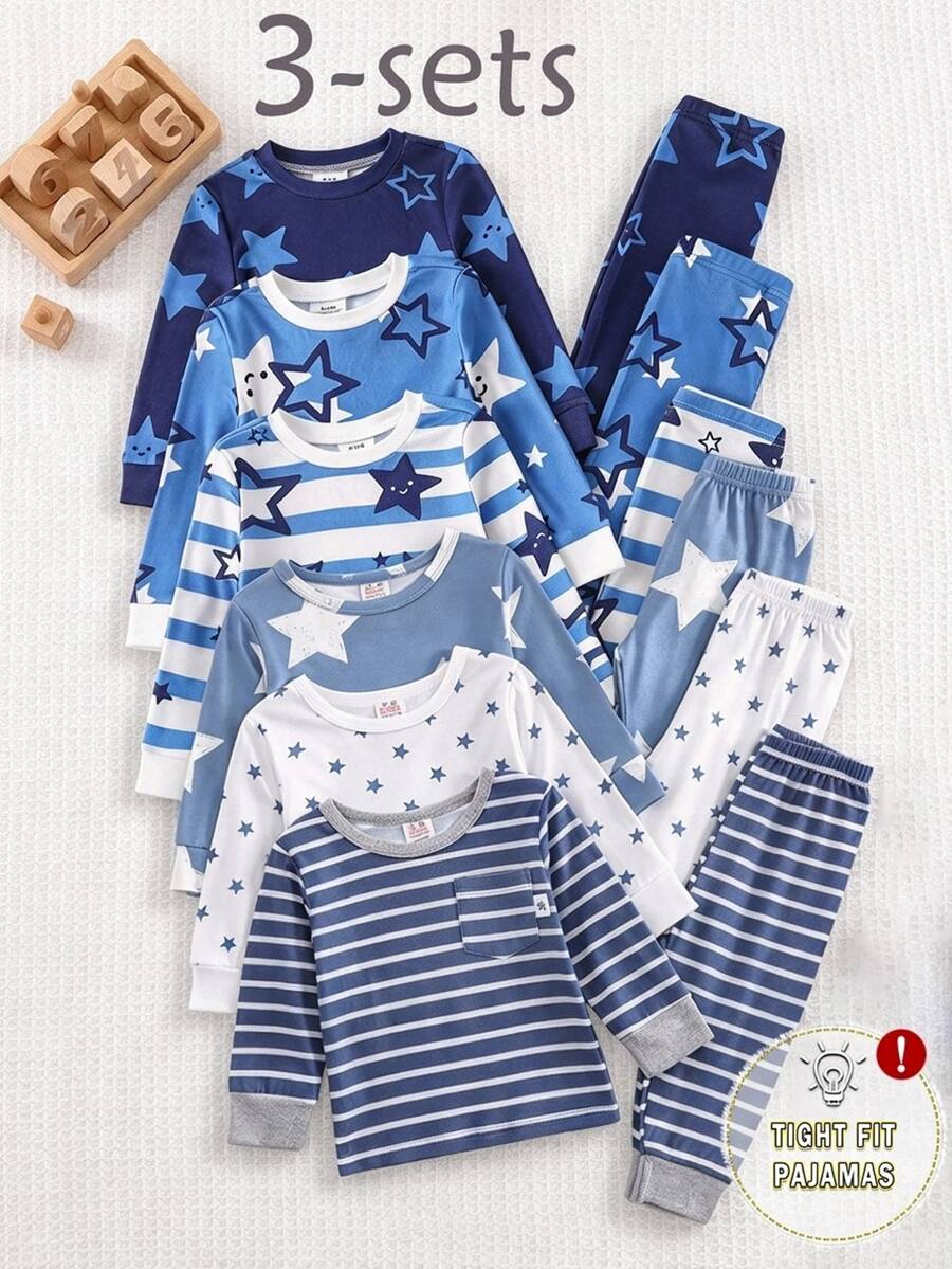 6PCS Baby Boys Pajamas - Multicolor - View 1