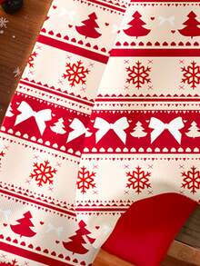 1pc Young Girls Casual Fresh Cute Cartoon Red & White Christmas Rabbit Momo Pattern Crew Neck Sweatshirt, Christmas Fall Outfits - Pink - View 7
