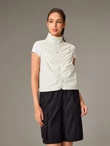 OutZeal Women Sports Jacket Workout Casual Water-Resistant Lightweight Vest - White - View 8