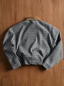 TOKVUE 男士千鳥格長袖拉鍊休閒夾克 - 彩色 - 查看 2