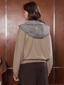 Anewsta Women's Colorblock Reversible Hooded Jacket - Grey - View 8