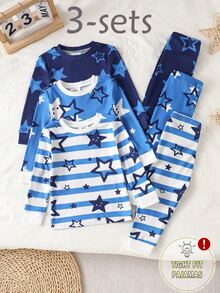 6PCS Baby Boys Pajamas - Multicolor - View 3