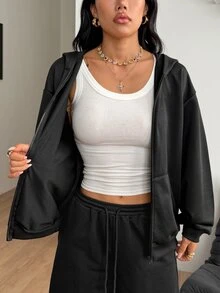Coolane ملابس نسائية ربيع/صيف بنفس الأسلوب للأزواج/بنفس الأسلوب للأزواج/أساسي/للخروج منسوجة - الأسود - مشاهدة 7