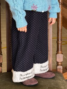 DAZY Infant/Toddler (Girl) Autumn/Winter Korean Style Loose Denim Long Pants - Black - View 7