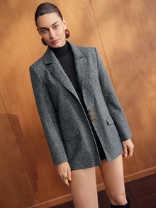 MOTF PREMIUM WOMEN'S SOLID COLOR FASHION VERSATILE DAILY WEAR OVERCOAT - Dark Grey - View 3