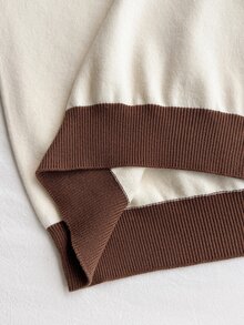 8-12歲男孩秋冬圓領羅紋毛巾刺繡NY字母套頭針織毛衣休閒內搭層 - 白色 - 查看 7