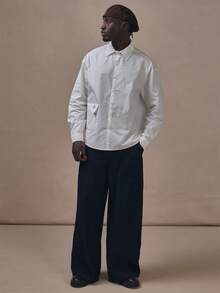 Musero Oversized Shirt With Pocket Detail Contrast Embroidery On Pocket Autum Winter Essentials - White - View 3