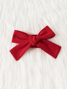 SHEIN Playful Pals Infant Girl Burgundy Ruffle Trim Ribbed Stripe & Snowflake Mesh Patchwork Dress & Headband 2pcs Set - Burgundy - View 6