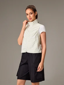 OutZeal Women Sports Jacket Workout Casual Water-Resistant Lightweight Vest - White - View 6