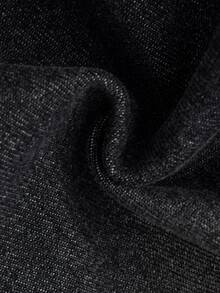 SHEIN 男童百搭休閒破洞磨損修身牛仔褲 - 黑色 - 查看 5