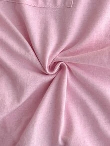 SHEIN طقم بيجامة كلاسيكي بأزرار أمامية وطبعة فيونكة – ملابس علوية ناعم بأكمام طويلة وبنطال مريح بساق مستقيمة - وردي - مشاهدة 6