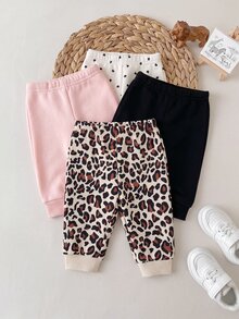 SHEIN 新生兒嬰兒純色休閒日常外出長褲 - 彩色 - 查看 6