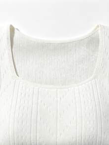 RosyDaze Women's Elegant Solid Color Casual Versatile Daily Wear Long Sleeve Fleece-Lined Sweater - Beige - View 7