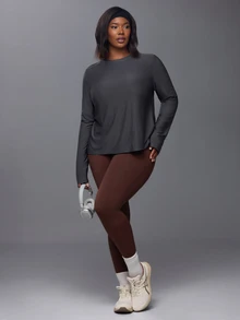 Voyena Women's Plus Size Solid Color Casual Daily Wear Sports T-Shirt - Grey - View 2