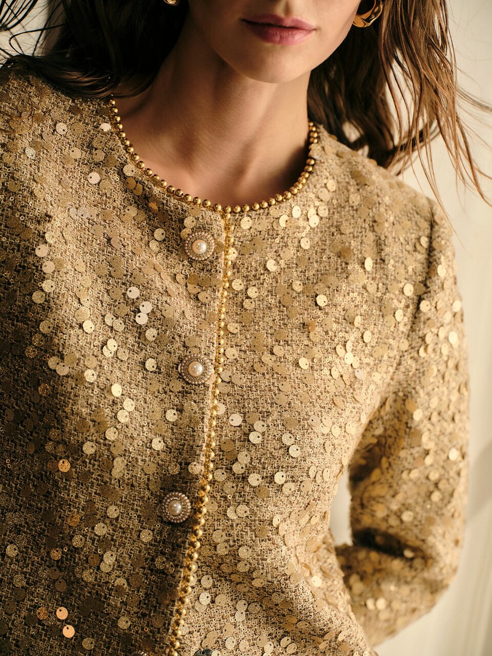 MOTF WOMEN'S SEQUIN FASHION VERSATILE DAILY WEAR LONG SLEEVE JACKET