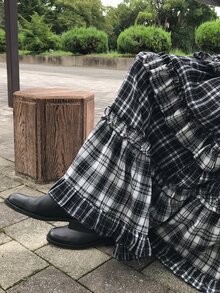 FRIFUL Women's Plaid Pleated Casual Versatile Daily Wear Skirt - Grey - View 2